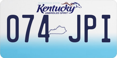 KY license plate 074JPI