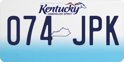 KY license plate 074JPK