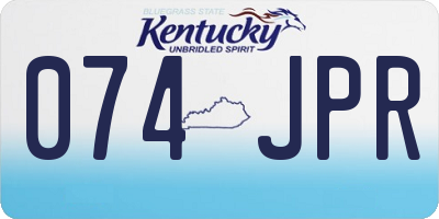 KY license plate 074JPR