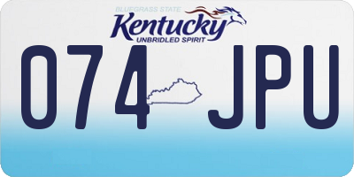 KY license plate 074JPU