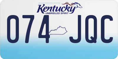 KY license plate 074JQC