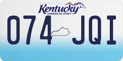 KY license plate 074JQI