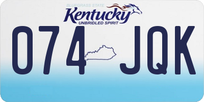 KY license plate 074JQK