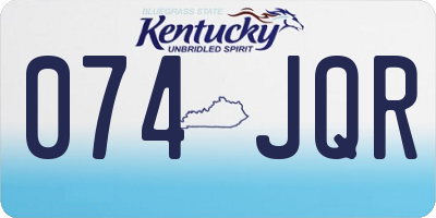 KY license plate 074JQR