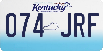 KY license plate 074JRF