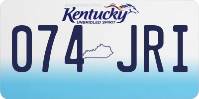 KY license plate 074JRI