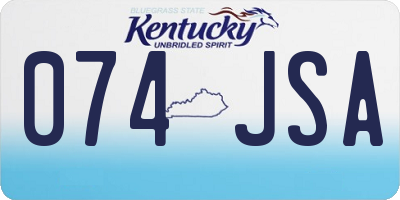 KY license plate 074JSA
