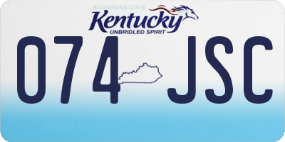 KY license plate 074JSC