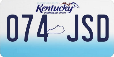 KY license plate 074JSD