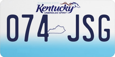 KY license plate 074JSG
