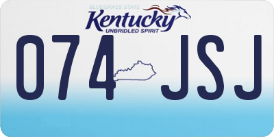 KY license plate 074JSJ