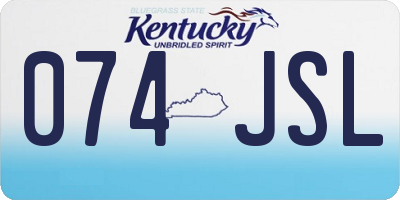KY license plate 074JSL