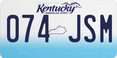 KY license plate 074JSM