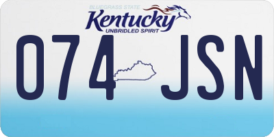 KY license plate 074JSN