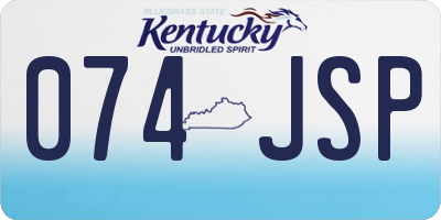 KY license plate 074JSP