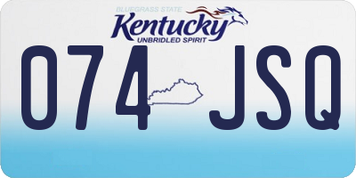 KY license plate 074JSQ