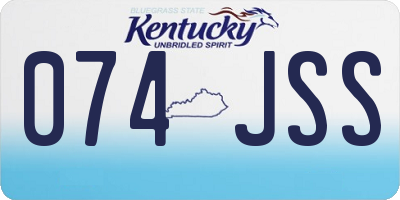 KY license plate 074JSS