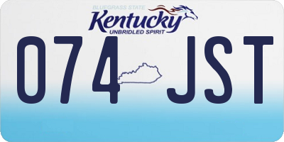 KY license plate 074JST