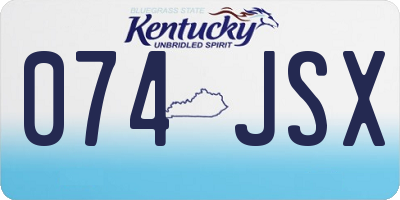 KY license plate 074JSX