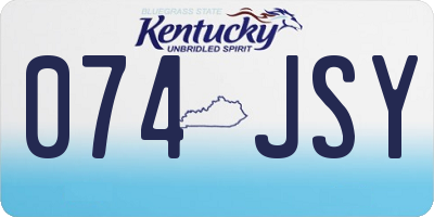 KY license plate 074JSY