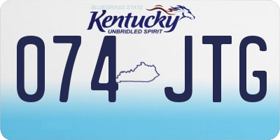 KY license plate 074JTG