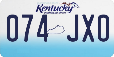 KY license plate 074JXO