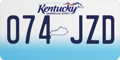 KY license plate 074JZD