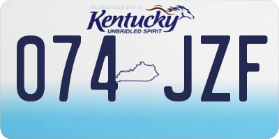 KY license plate 074JZF