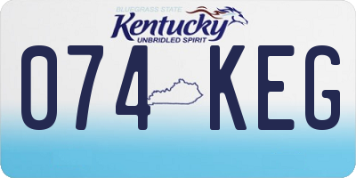 KY license plate 074KEG