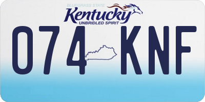 KY license plate 074KNF