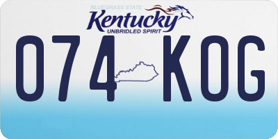 KY license plate 074KOG
