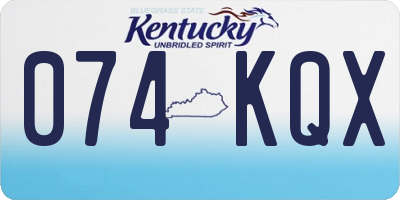 KY license plate 074KQX
