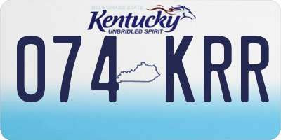 KY license plate 074KRR