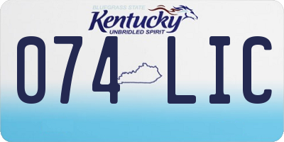 KY license plate 074LIC