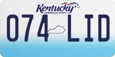 KY license plate 074LID