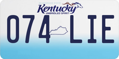 KY license plate 074LIE