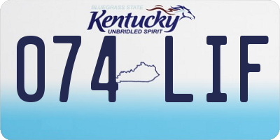 KY license plate 074LIF