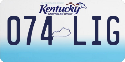 KY license plate 074LIG