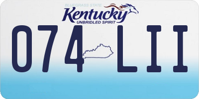 KY license plate 074LII