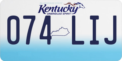 KY license plate 074LIJ