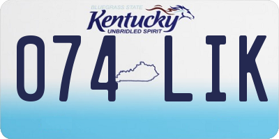 KY license plate 074LIK