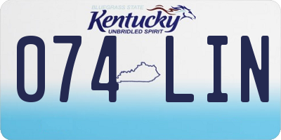 KY license plate 074LIN