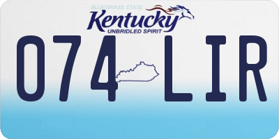 KY license plate 074LIR