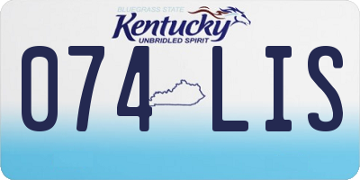 KY license plate 074LIS