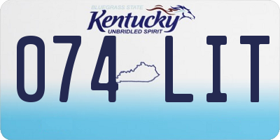 KY license plate 074LIT