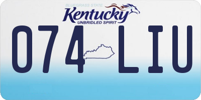 KY license plate 074LIU