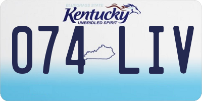 KY license plate 074LIV