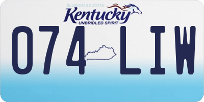 KY license plate 074LIW