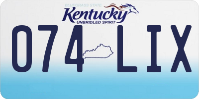 KY license plate 074LIX