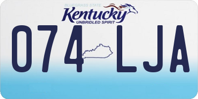KY license plate 074LJA